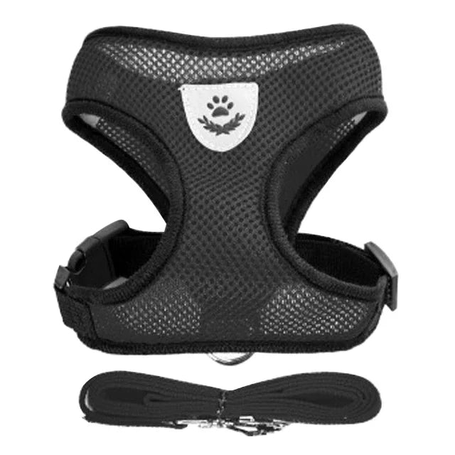 Pet Secure- Breathable and Adjustable Polyester Vest Harness with Collar Suitable for Cats ,Puppies Small Medium Dog