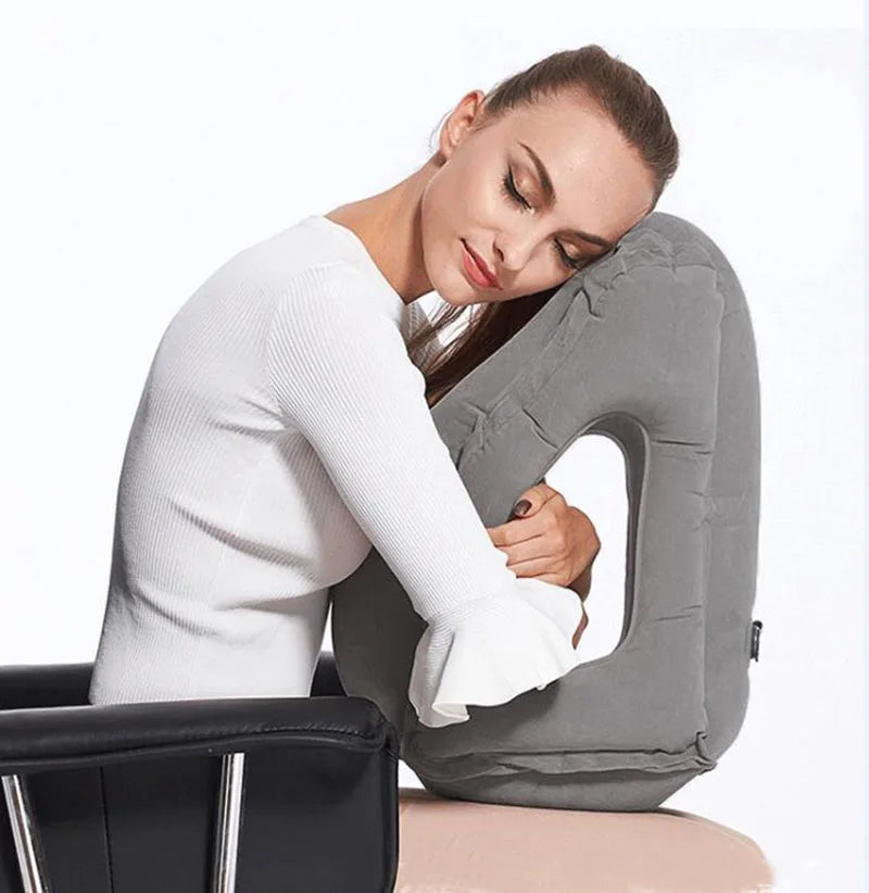 DreamFly Travel Pillow-Inflatable Air Cushion Travel Pillow Chin Support Cushions for Airplane ,Car, Office