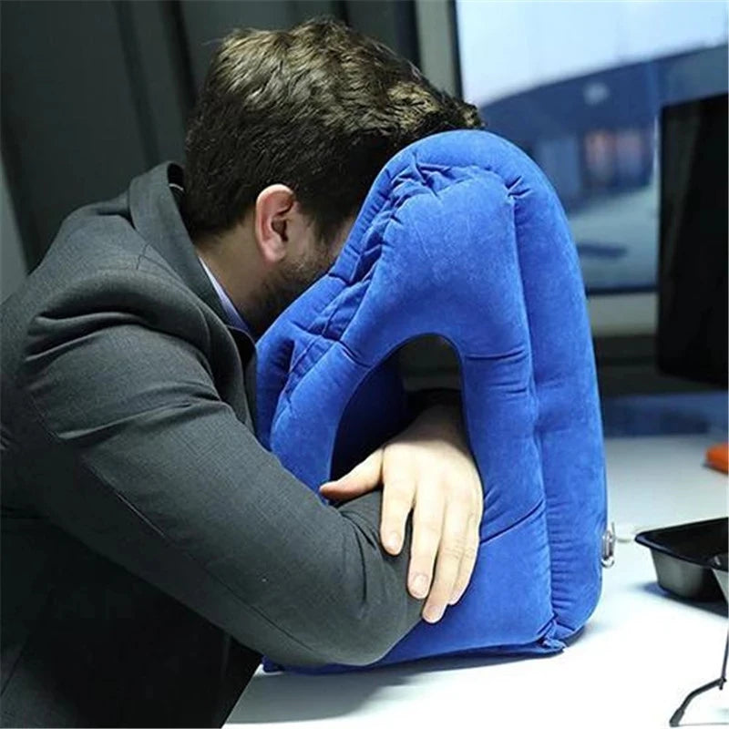 DreamFly Travel Pillow-Inflatable Air Cushion Travel Pillow Chin Support Cushions for Airplane ,Car, Office