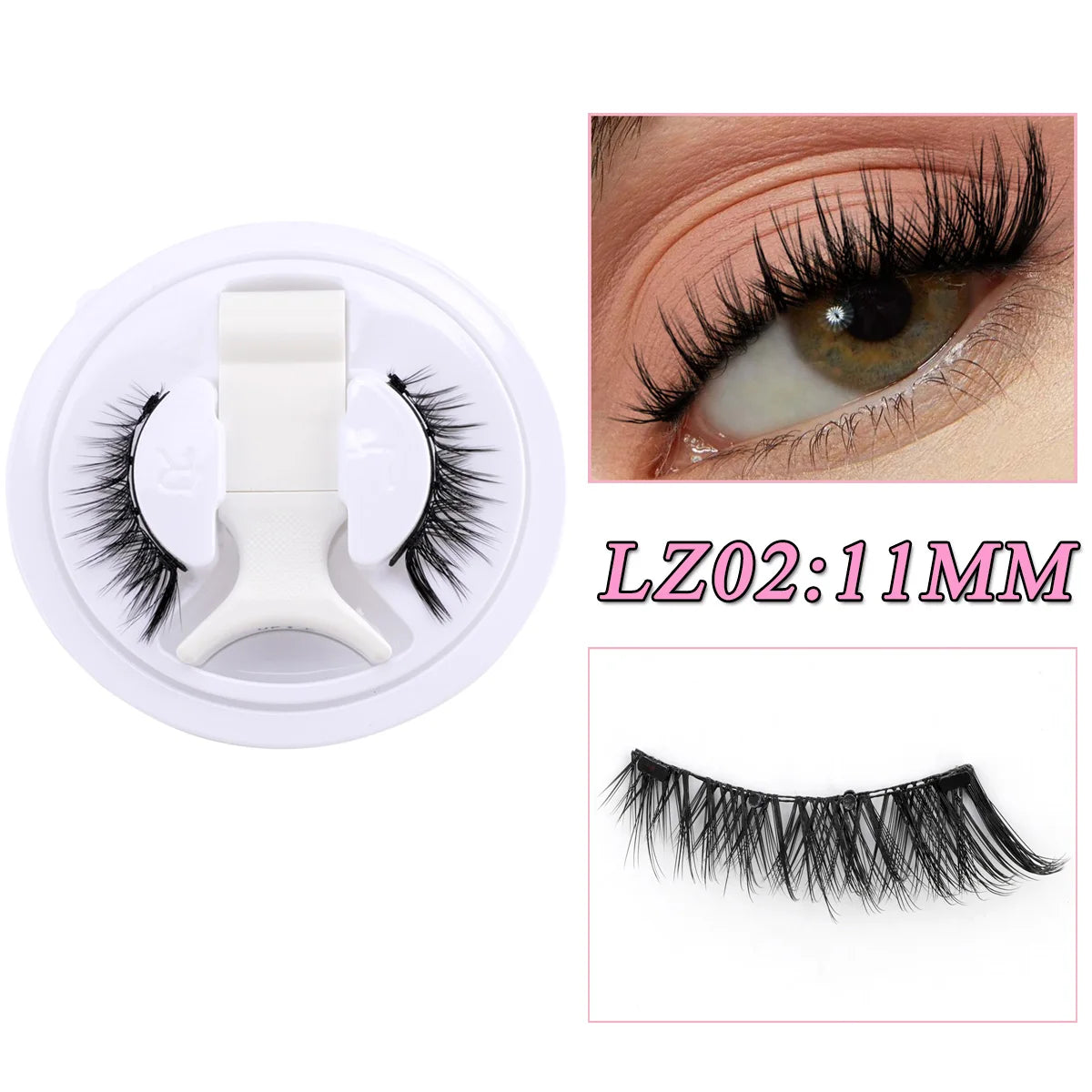 LashPop -1 Pair Reusable Magnetic Lashes  with Clip Tweezers.