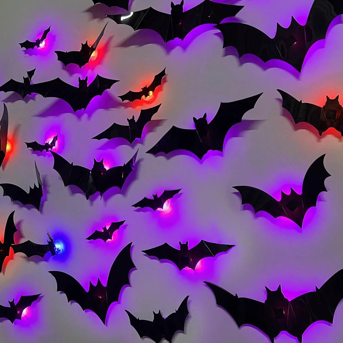 Halloween Bat/Spider: Decor Night 3D Lights Wall Sticker for Halloween Party Decoration
