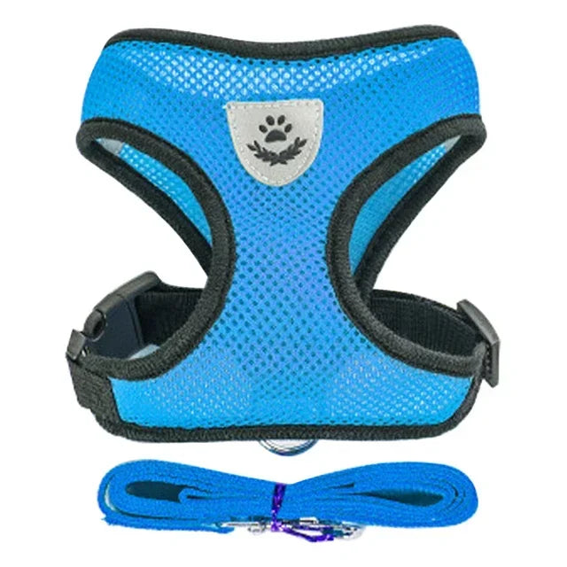 Pet Secure- Breathable and Adjustable Polyester Vest Harness with Collar Suitable for Cats ,Puppies Small Medium Dog