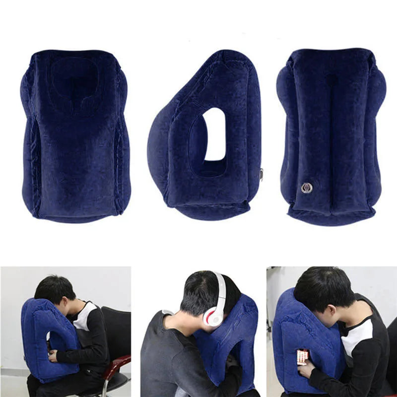 DreamFly Travel Pillow-Inflatable Air Cushion Travel Pillow Chin Support Cushions for Airplane ,Car, Office