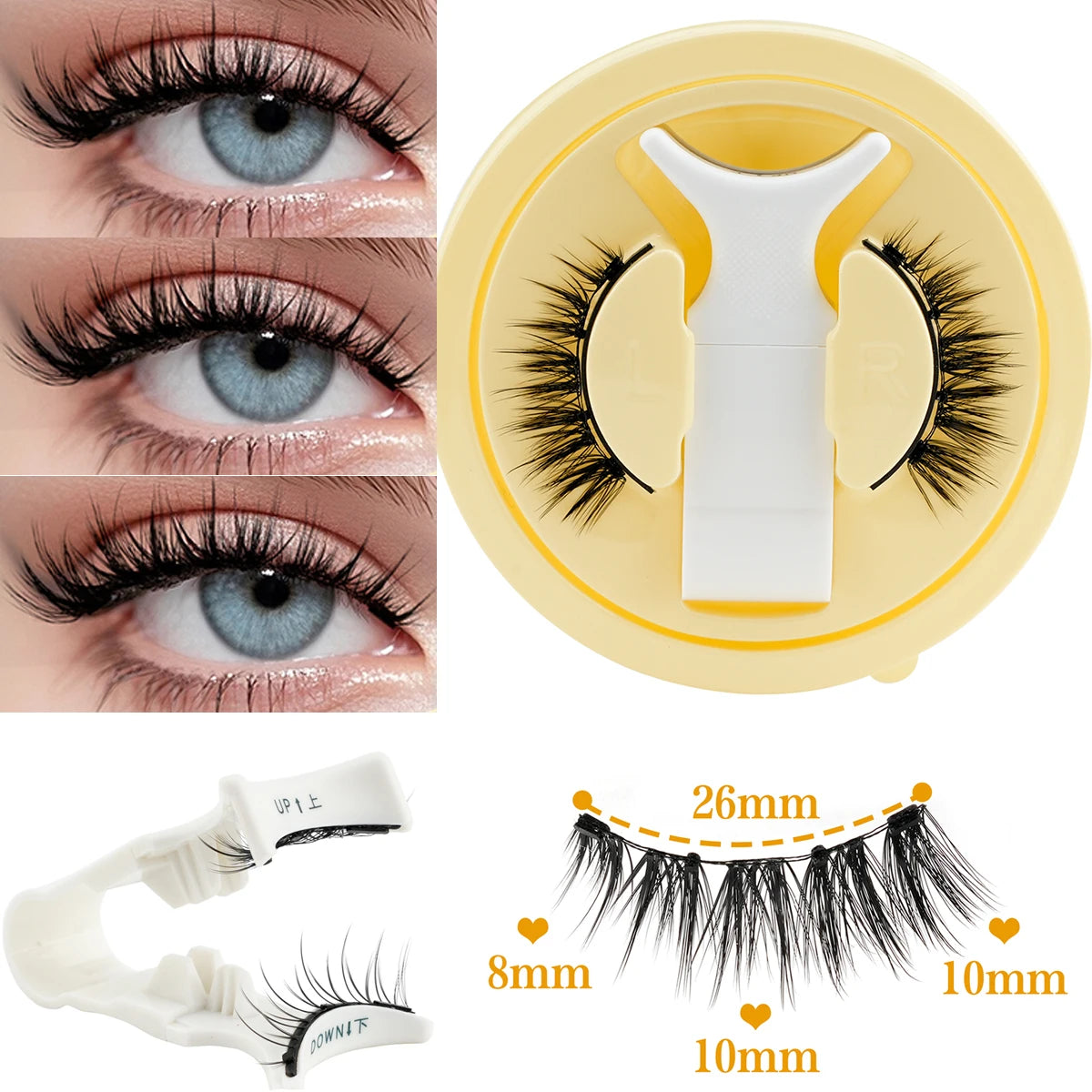 LashPop -1 Pair Reusable Magnetic Lashes  with Clip Tweezers.