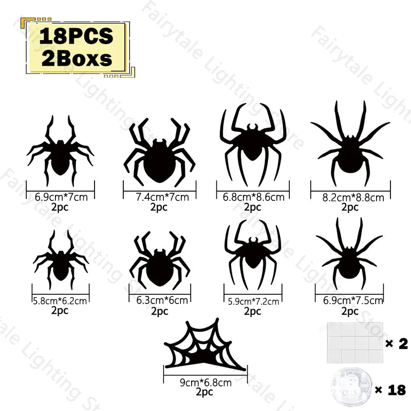 Halloween Bat/Spider: Decor Night 3D Lights Wall Sticker for Halloween Party Decoration