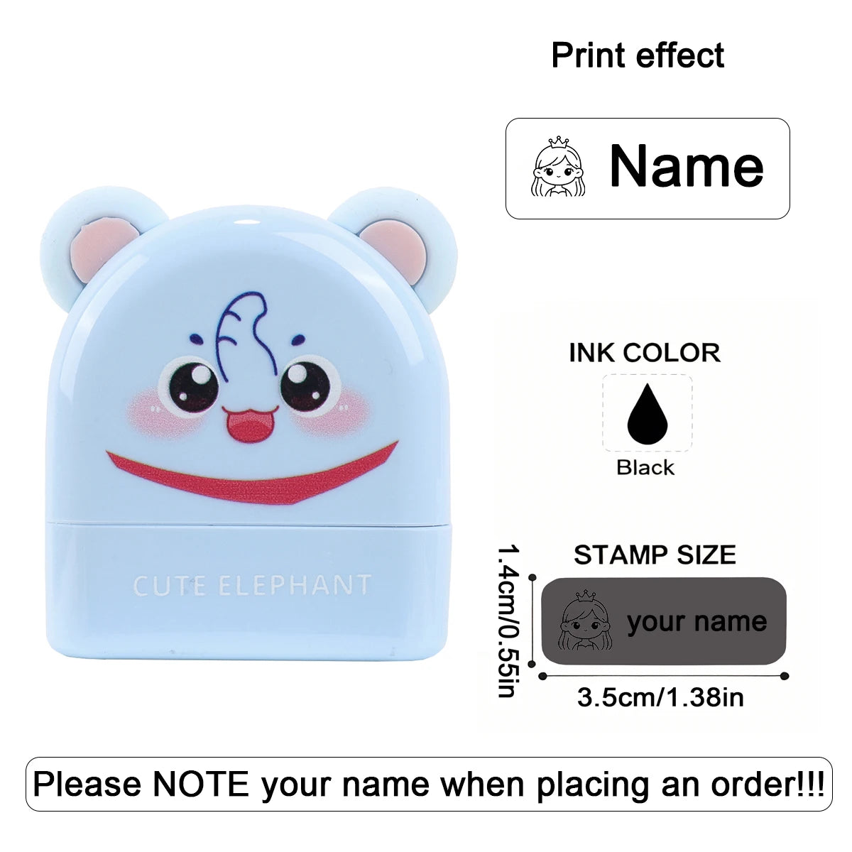 Custom Baby Name Stamp Kit -Personalized Waterproof Name Seal with Eco Ink, School Supplies & Kindergarten Gift Ideas