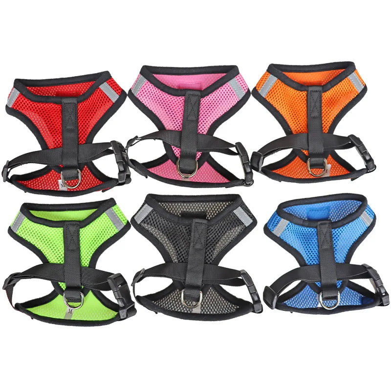 Pet Secure- Breathable and Adjustable Polyester Vest Harness with Collar Suitable for Cats ,Puppies Small Medium Dog